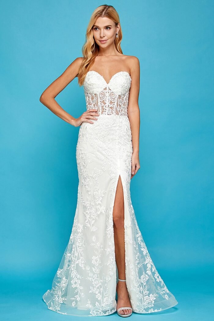 EMBROIDERED FITTED SHEER CORSET SLIT - Image 5