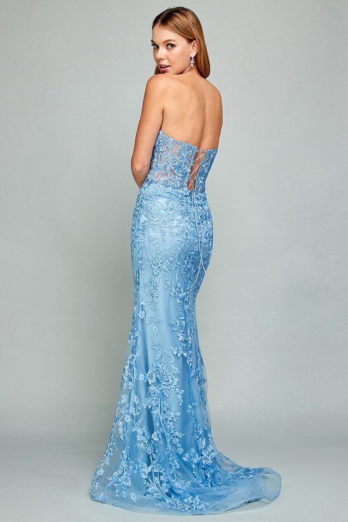 EMBROIDERED FITTED SHEER CORSET SLIT - Image 2