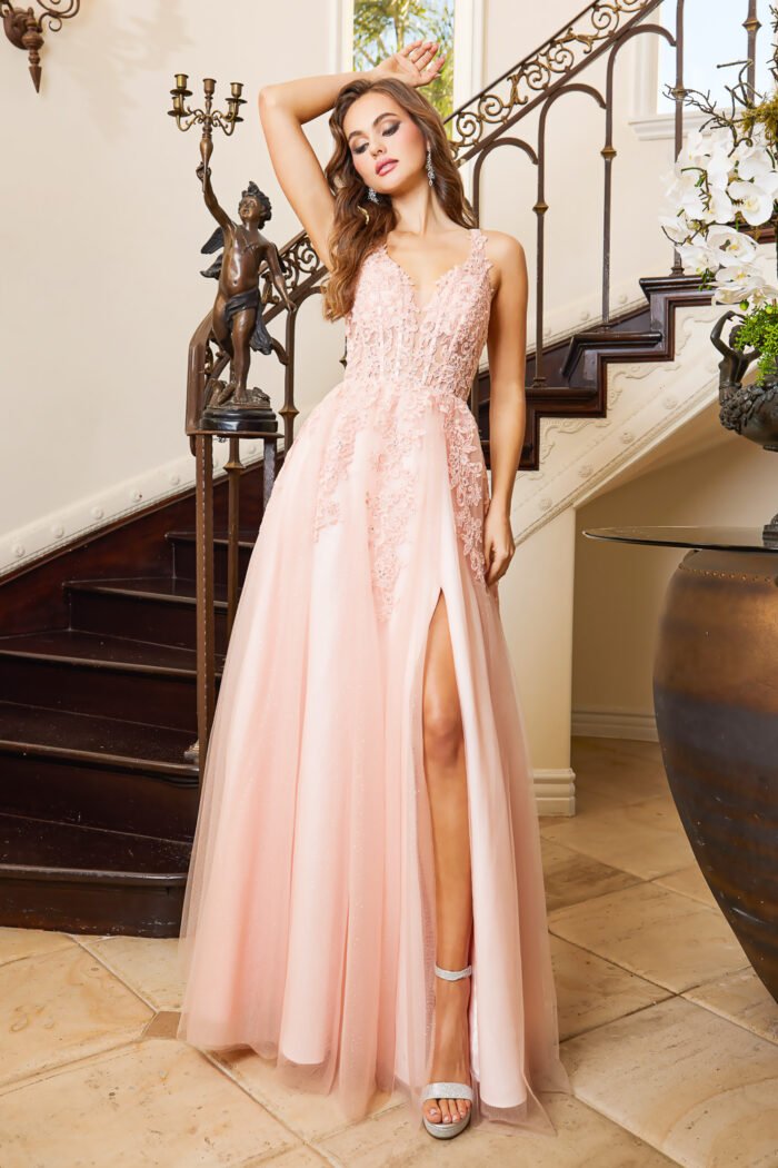 APPLIQUE CORSET GLITTER TULLE SLIT GOW - Image 6