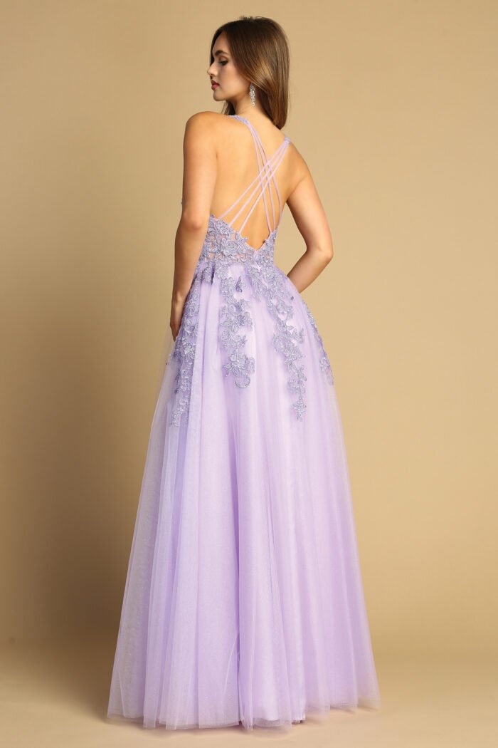 APPLIQUE CORSET GLITTER TULLE SLIT GOW - Image 2