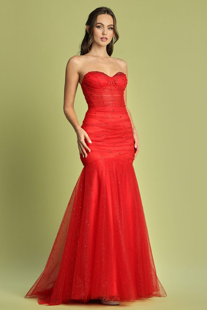 GLITTER STRAPLESS CORSET MERMAID DRESS - Image 5